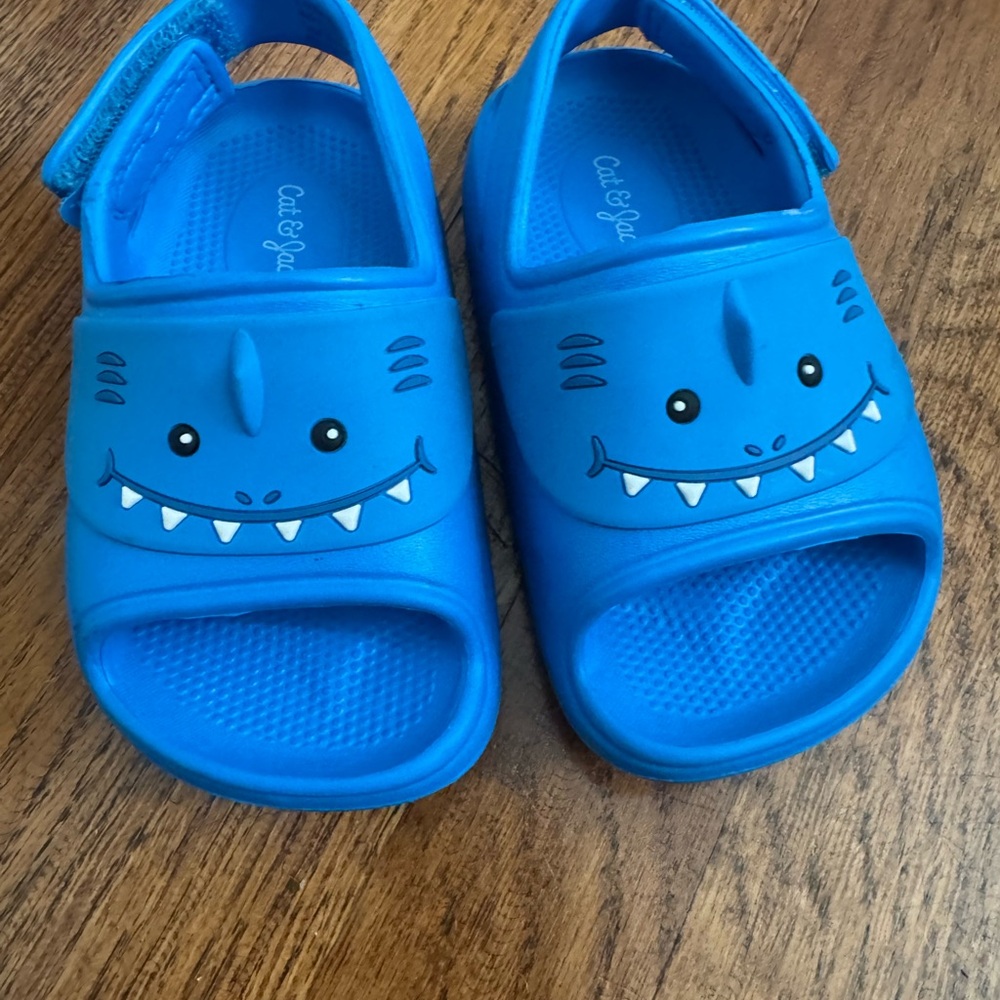 Cat & Jack Bright Blue Shark Play Sandals